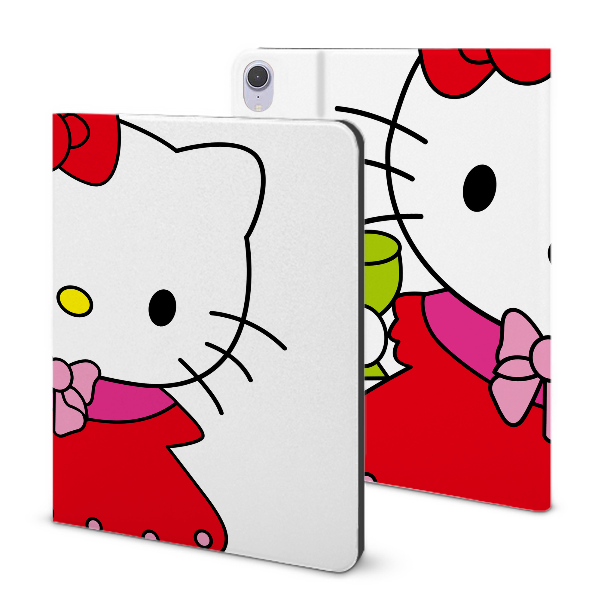 （画像用） Hello Kitty ハローキティ IPad ケース ブック型 PUレザー TPU 耐衝撃 軽量 薄型 ペン収納なし 全面保護 IPad 各モデル対応
